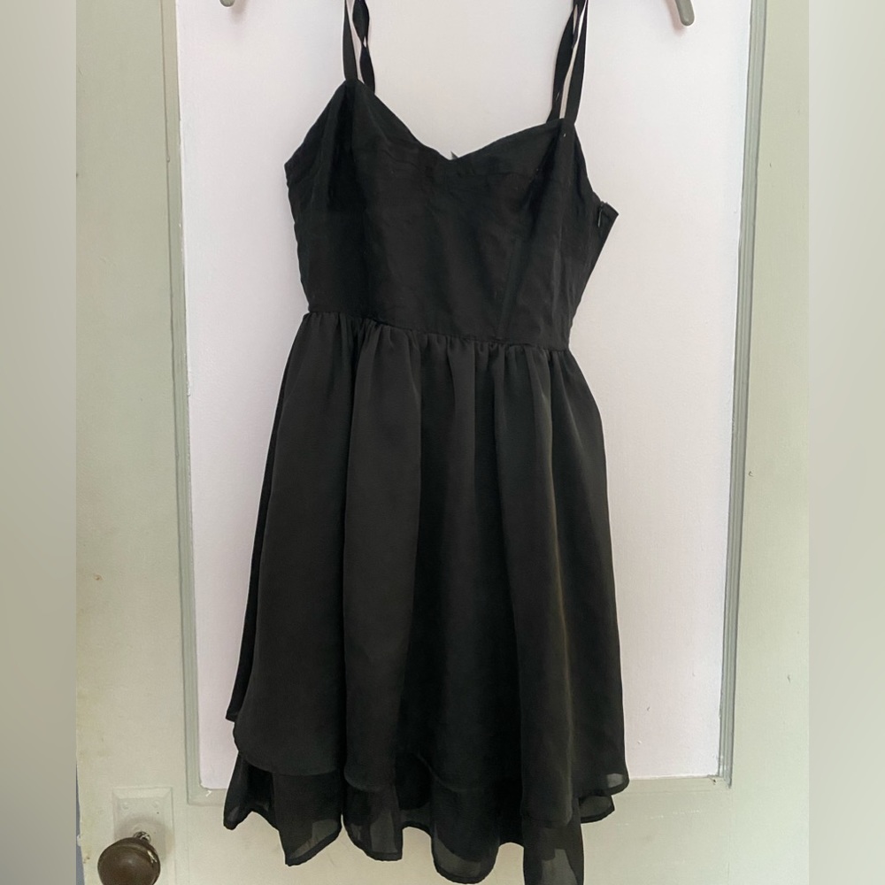 black mini dress corset top